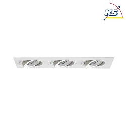 Recessed unit for LED modules, square, 3 flames, IP20, max. 3x 14W, excl. driver, structured white