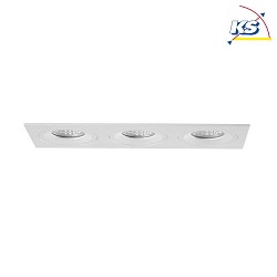 Recessed unit for LED modules, square, 3 flames, IP20, max. 3x 14W, excl. driver, structured white