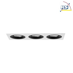 Recessed unit for LED modules, square, 3 flames, IP20, max. 3x 14W, excl. driver, structured white / black