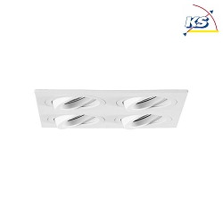 Recessed unit for LED modules, square, 4 flames, IP20, max. 4x 14W, excl. driver, structured white