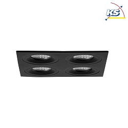 Recessed unit for LED modules, square, 4 flames, IP20, max. 4x 14W, excl. driver, structured black