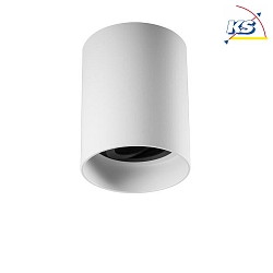 Ceiling surface unit for LED modules, round, deepened, IP20, max. 8W, structured white / black