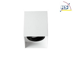 Ceiling surface unit for LED modules, square, deepened, IP20, max. 8W, structured white / black