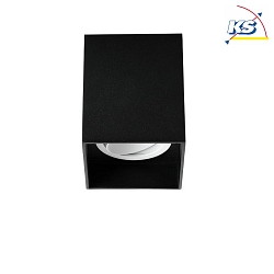 Ceiling surface unit for LED modules, square, deepened, IP20, max. 8W, structured black / structured white
