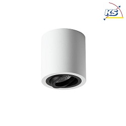 Aufbaueinheit Decke fr LED-Module, Rund, Bndig, IP20, max. 8W, ohne BG, Strukturwei / Strukturschwarz