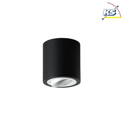 Aufbaueinheit Decke fr LED-Module, Rund, Bndig, IP20, max. 8W, ohne BG, Strukturschwarz / Strukturwei