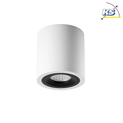 Aufbaueinheit Decke fr LED-Module, Rund, Bndig, IP20, max. 8W, ohne BG, Strukturwei / Strukturschwarz