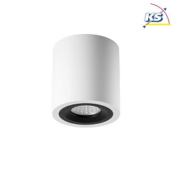 Ceiling surface unit for LED modules, round, IP20, max. 8W, excl. driver, structured white / black