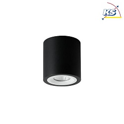 Ceiling surface unit for LED modules, round, IP20, max. 8W, excl. driver, structured black / structured white