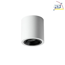 Aufbaueinheit Decke fr LED-Module, Rund, Bndig, IP20, max. 8W, ohne BG, Strukturwei / Strukturschwarz