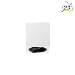 Ceiling surface unit for LED modules, square, IP20, max. 8W, excl. driver, structured white / black