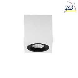 Ceiling surface unit for LED modules, square, IP20, max. 8W, excl. driver, structured white / black