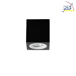 Ceiling surface unit for LED modules, square, IP20, max. 8W, excl. driver, structured black / structured white