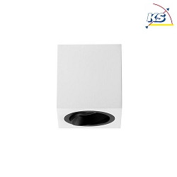 Ceiling surface unit for LED modules, square, IP20, max. 8W, excl. driver, structured white / black