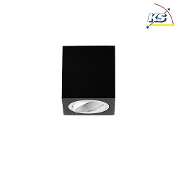 Ceiling surface unit for LED modules, square, IP20, max. 8W, excl. driver, structured black / structured white