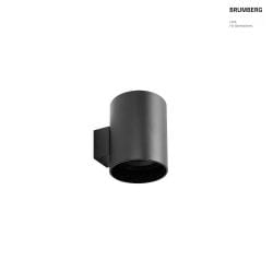 wall luminaire M1 down, round, rigid, flush, recessed IP20, powder coated, black matt dimmable