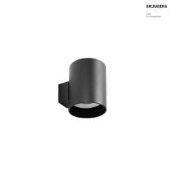 wall luminaire M1 down, round, rigid, flush, recessed IP20, powder coated, black matt dimmable