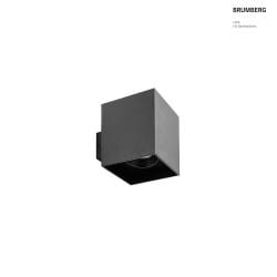 wall luminaire M1 down, square, swivelling, low, recessed IP20, powder coated, black matt dimmable