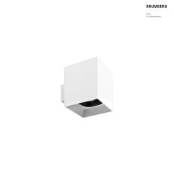 wall luminaire M1 down, square, swivelling, low, recessed IP20, powder coated, white matt dimmable