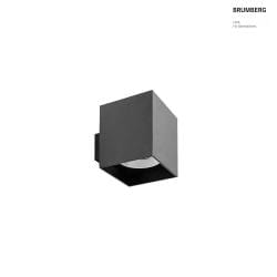 wall luminaire M1 down, square, swivelling, low, recessed IP20, powder coated, black matt dimmable