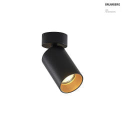 Luminaire de plafond TAGES  6CM  1 flamme, petit, rond GU10 IP20, noir mat gradable