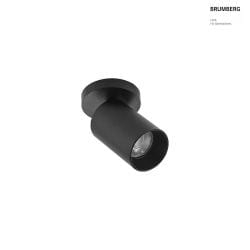Deckenstrahler TAGES, 1-flammig, rund,  8cm, GU10, dreh- / schwenkbar, Aluminium, strukturschwarz