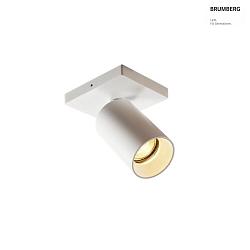 Deckenstrahler TAGES, 1-flammig, eckig, GU10, dreh- / schwenkbar, Aluminium, strukturwei