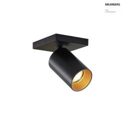 Deckenstrahler TAGES, 1-flammig, eckig, GU10, dreh- / schwenkbar, Aluminium, strukturschwarz
