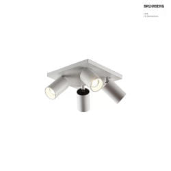 ceiling luminaire TAGES 4 flames, square GU10 IP20, white matt dimmable