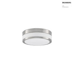 Wand- und Deckenleuchte EREVAN, IP44,  28cm, 2x E27, Opalglas / Stahl, Nickel matt