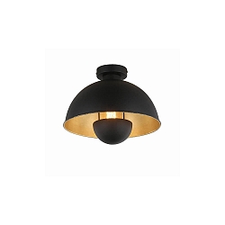 ceiling luminaire PIERIS  31CM 1 flame, round E27 IP20, black matt dimmable