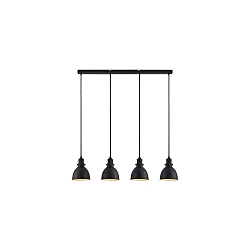 pendant luminaire DAPHNE 4 flames E27 IP20, black matt dimmable