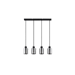 pendant luminaire MURRAY 4 flames, cylindrical E27 IP20, black matt dimmable