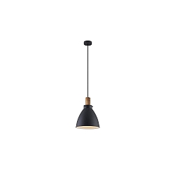 pendant luminaire BRENTHIS 1 flame E27 IP20, wood, black dimmable