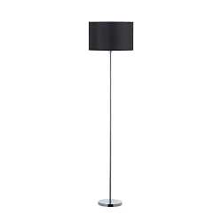 Floor lamp with textile shade, height 163cm /  40cm, E27 max. 100W, with cord switch, chrome / chintz black