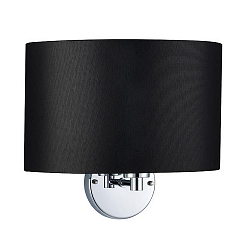Luminaire mural avec abat-jour E27 IP20, chrome, noir  gradable