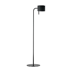 Floor lamp with textile shade, height 115cm / head 180 swivelling, G9, with cord switch, powder black / chintz black