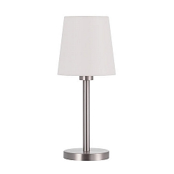 Lampe de table avec interrupteur, avec abat-jour E27, chrome, blanche gradable