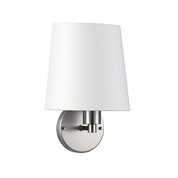 Luminaire mural avec abat-jour E27 IP20, nickel mat, blanche gradable