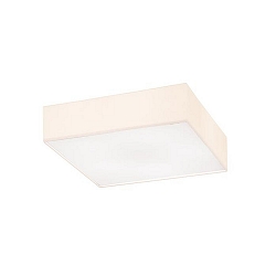 Deckenleuchte SOFT CUBE 580, quadratisch, E27 max. 60W, Abdeckung grau, Chintz-Schirm rohwei