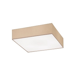 Deckenleuchte SOFT CUBE 580, quadratisch, E27 max. 60W, Abdeckung grau, Chintz-Schirm hellbeige