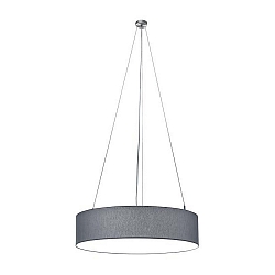 Pendant luminaire SOFT TUBE 780,  48cm, 5 x E27 max. 60W, matt nickel / shade chintz grey / diffuser PC