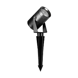 Outdoor LED Erdspiestrahler, IP65, 24V DC, 15W 3000K 1200lm 38, inkl. 100cm Anschlussleitung mit Aquastop, Titan