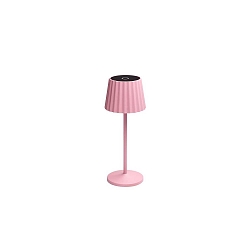 Outdoor LED Akku-Tischleuchte REIRO, IP54, 3000K, mit Touch-Dimmer + USB-C, Aluminium-Guss, pink