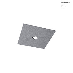 Akustik-Element SLENTIUM, GLATT, eckig, 89.5 x 89.5cm / innen 15 x 15cm fr Einbauleuchte, inkl. Abhngung, grey