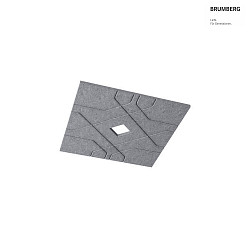 Akustik-Element SLENTIUM, STRUKTUR, eckig, 89.5 x 89.5cm / innen 15 x 15cm fr Einbauleuchte, inkl. Abhngung, grey