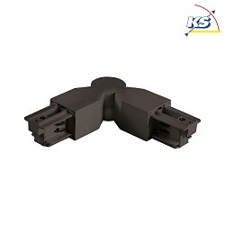 Flexible corner connector for 3-phase power tracks, protective conductor on the inside