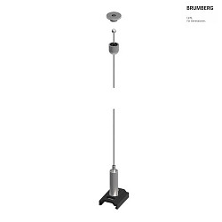 Seilabhngung zu 48V-Stromschiene PEPA, FLACH (BRUM-88487x), mit Schnellspanner, schwarz / chrom, 150cm