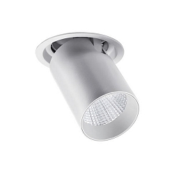Spot TRAXX MAXI rond, pivotant, rotatif, commutable LED IP20, argent 