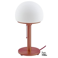 Retro table luminaire, H 40cm /  19cm, E27, with pull switch chain, antique brass metal base / opal matt glass